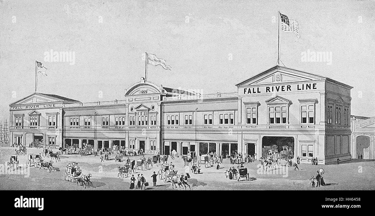 Terminaux Fall River Line, New York City, États-Unis Banque D'Images