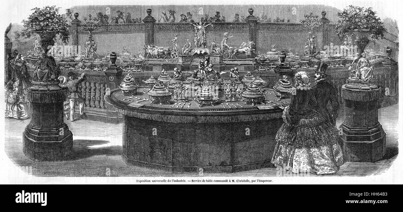 Christofle argenware à l'exposition universelle, 1855. Banque D'Images