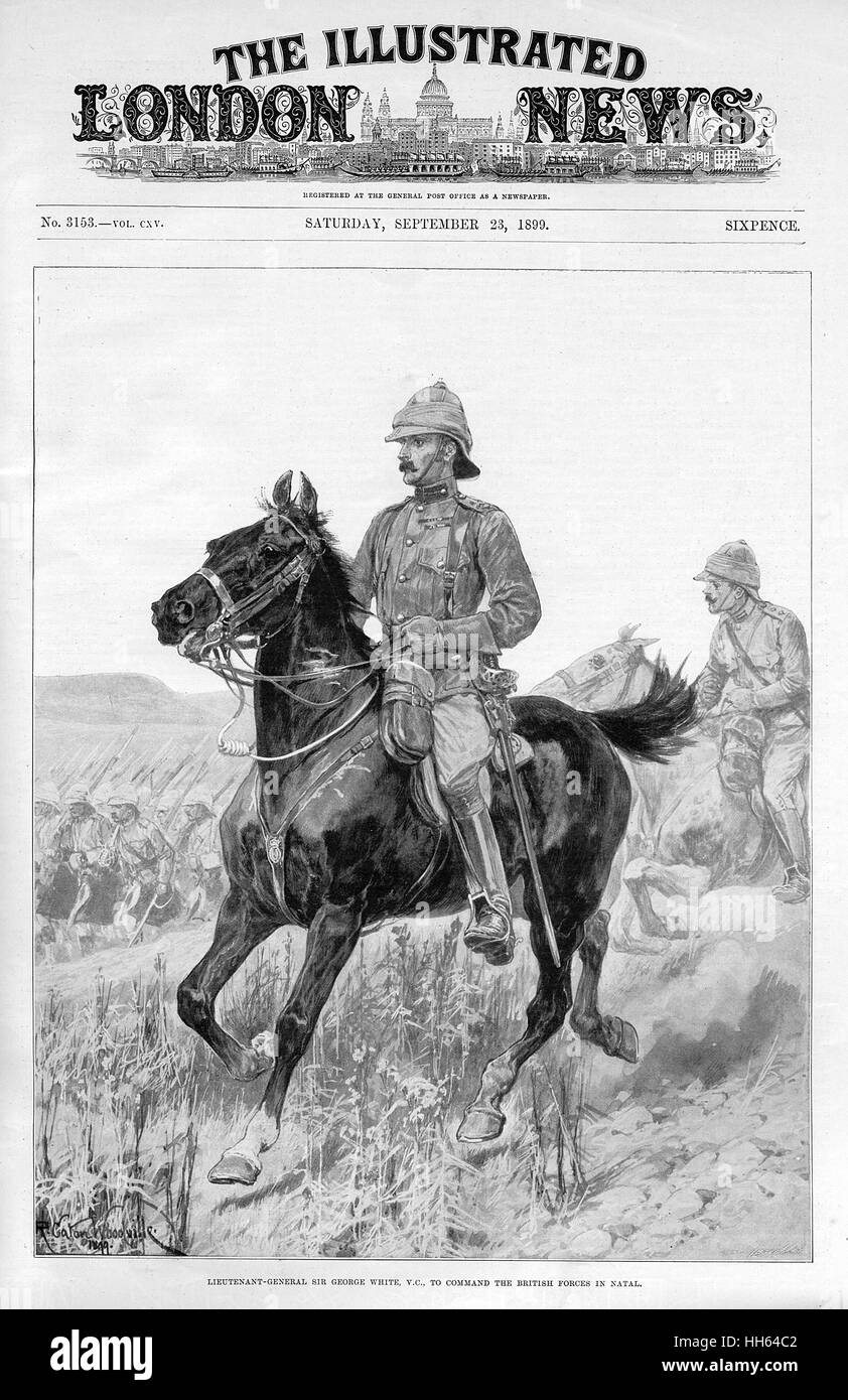 Lieutenant-général Sir George White, V.C. à cheval Banque D'Images