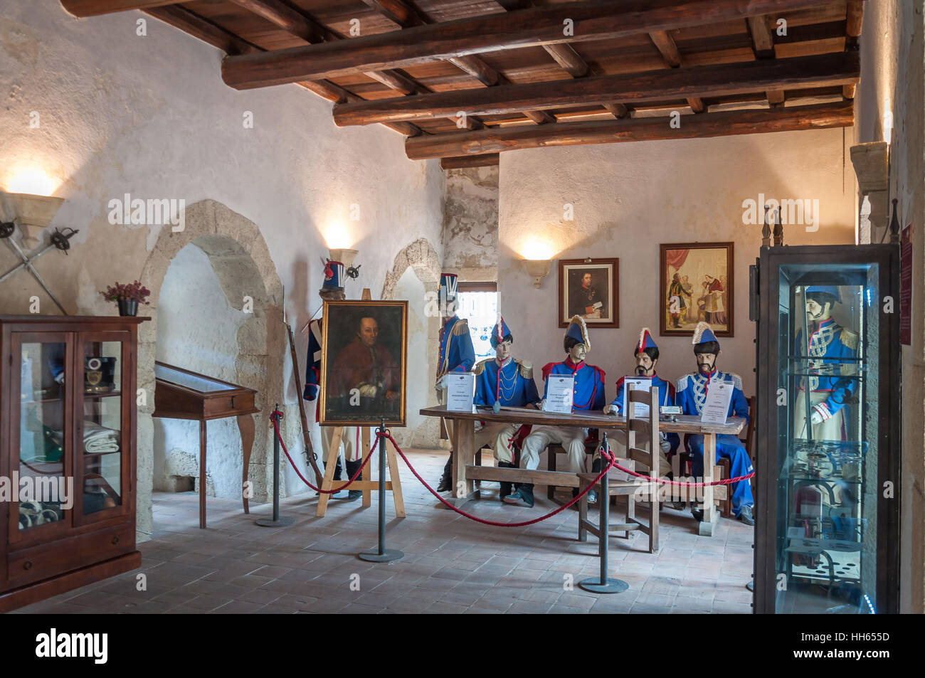Pizzo Calabro, à l'intérieur du Musée National "Castello Murat' Banque D'Images