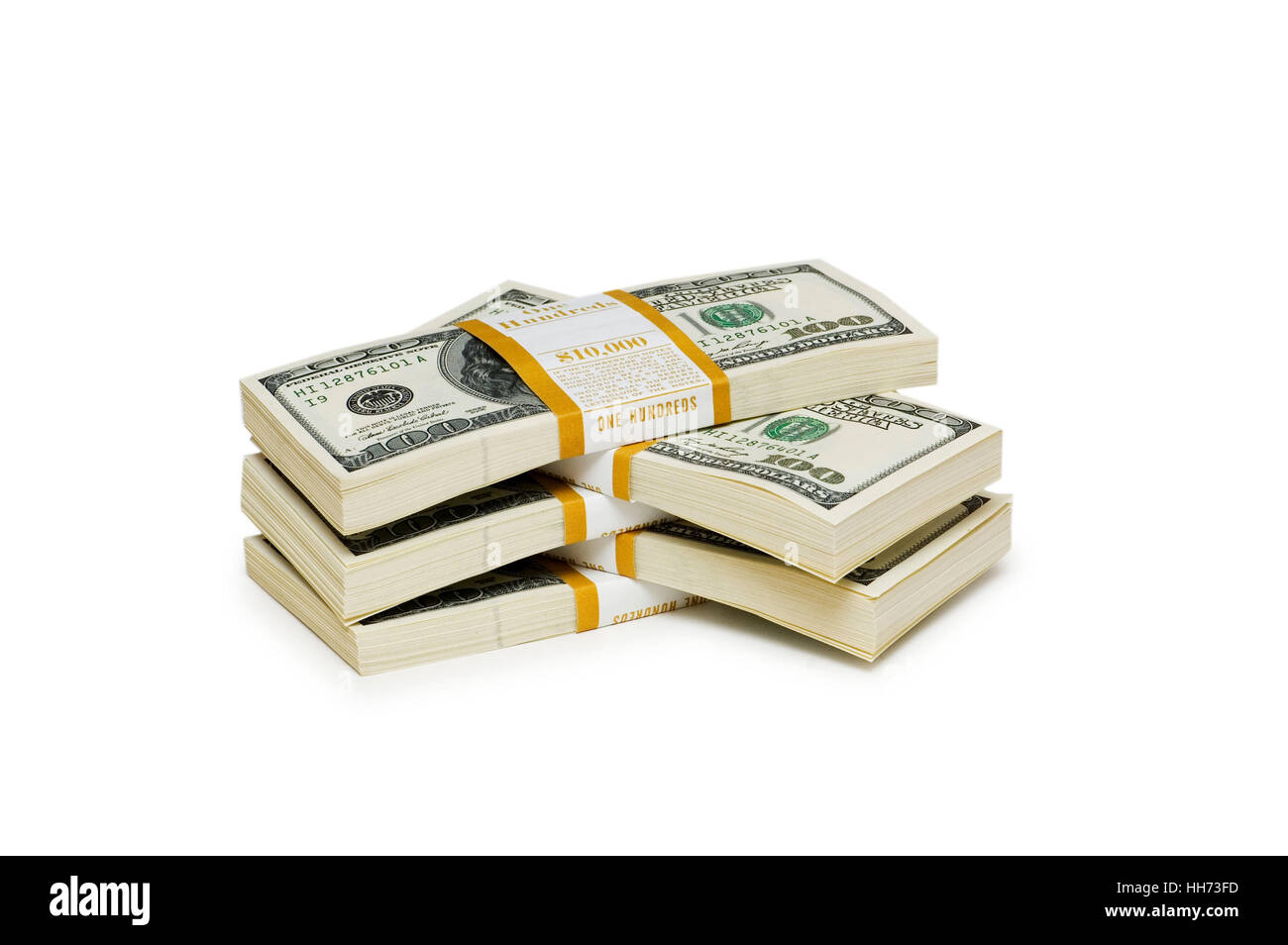 Dix mille dollars stacks sur le livre blanc Banque D'Images Dix mille dollars stacks sur le livre blanc Banque D'Images