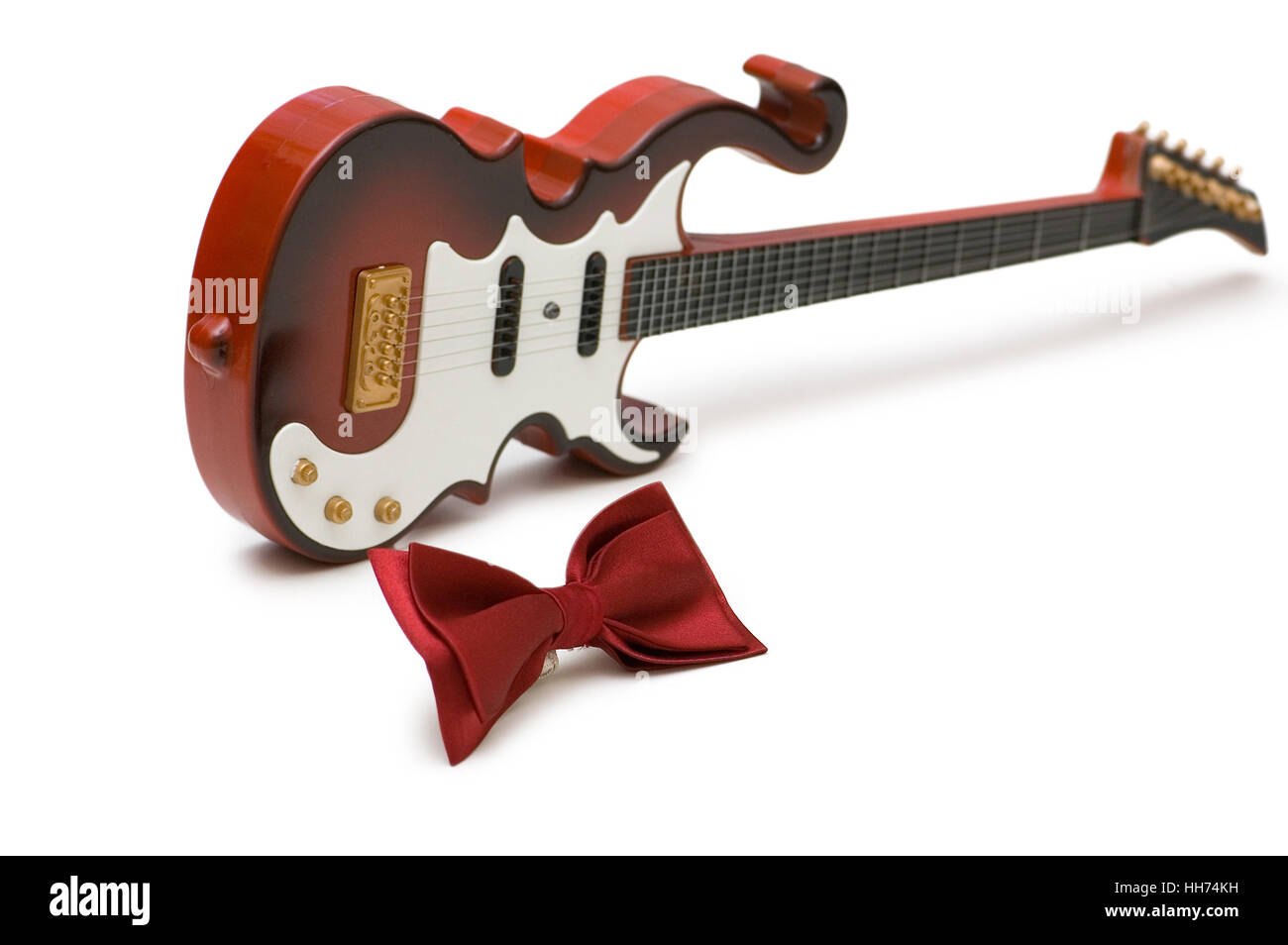 Guitare et isolé sur le livre blanc Banque D'Images