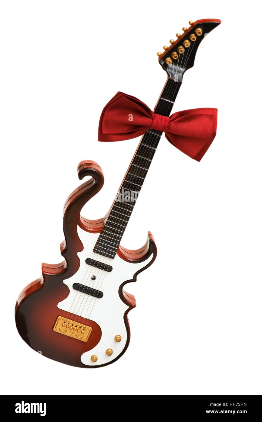 Guitare et isolé sur le livre blanc Banque D'Images