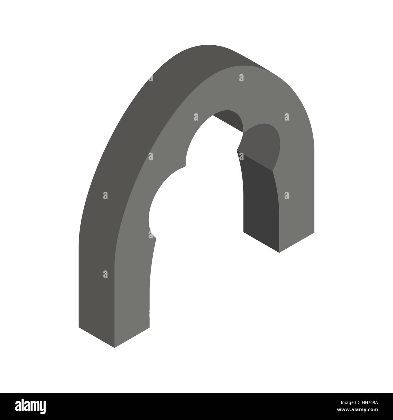 Trèfle noir arch, icône de style 3D isométrique Illustration de Vecteur