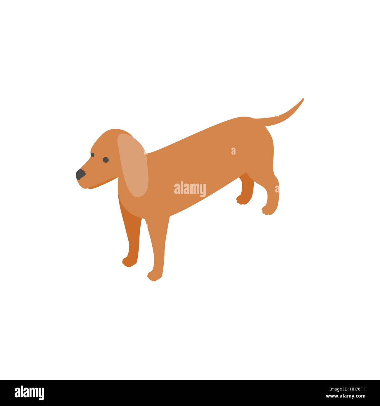 Chien teckel, icône de style 3D isométrique Illustration de Vecteur