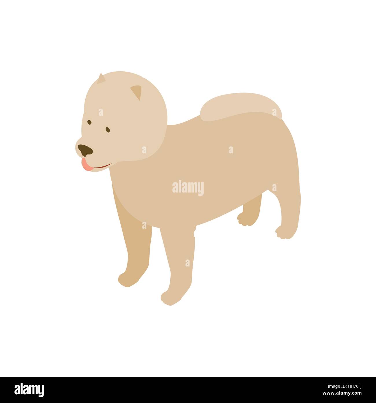 Chien Pomeranian, icône de style 3D isométrique Illustration de Vecteur