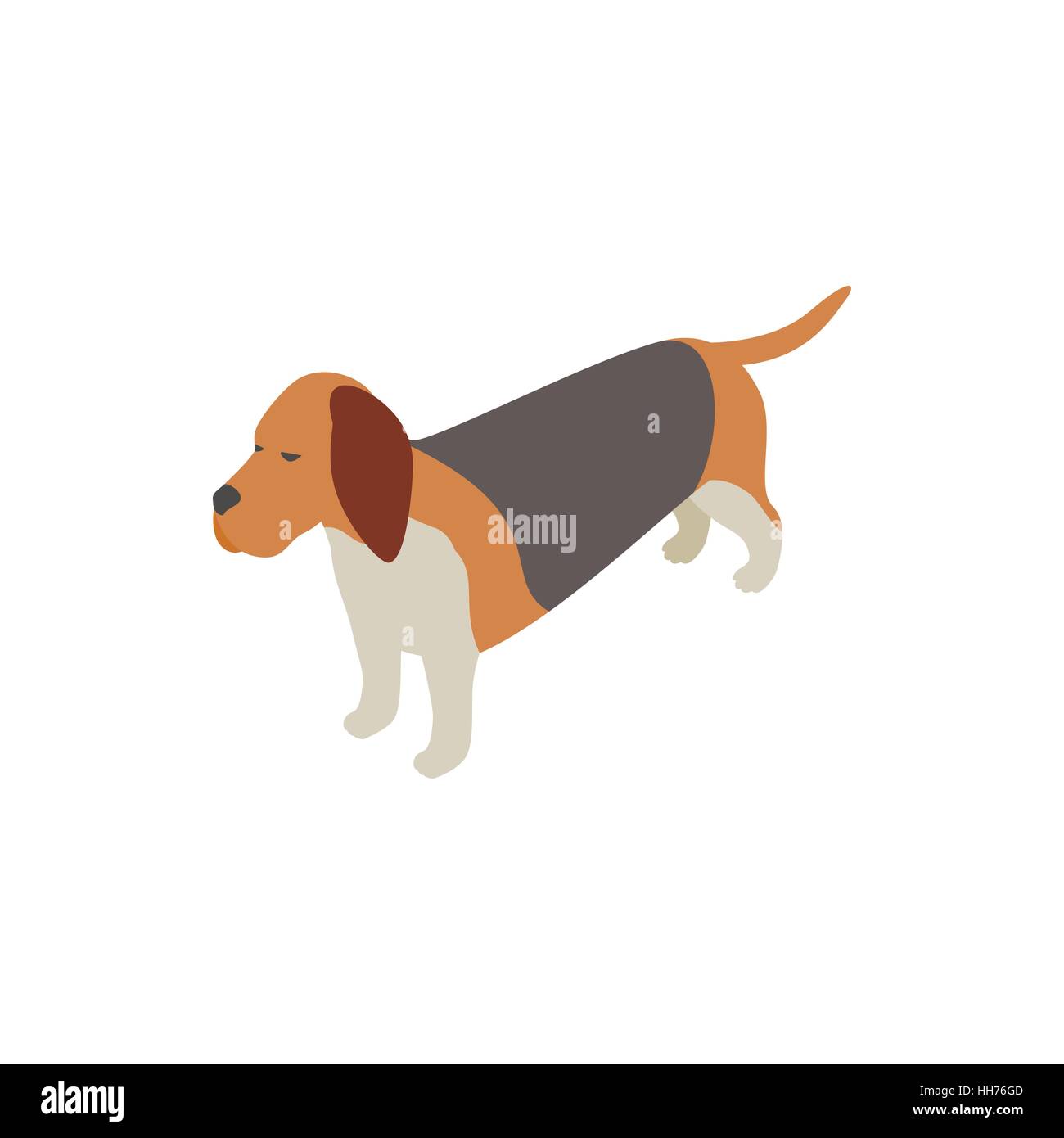 Basset Hound Dog, icône de style 3D isométrique Illustration de Vecteur