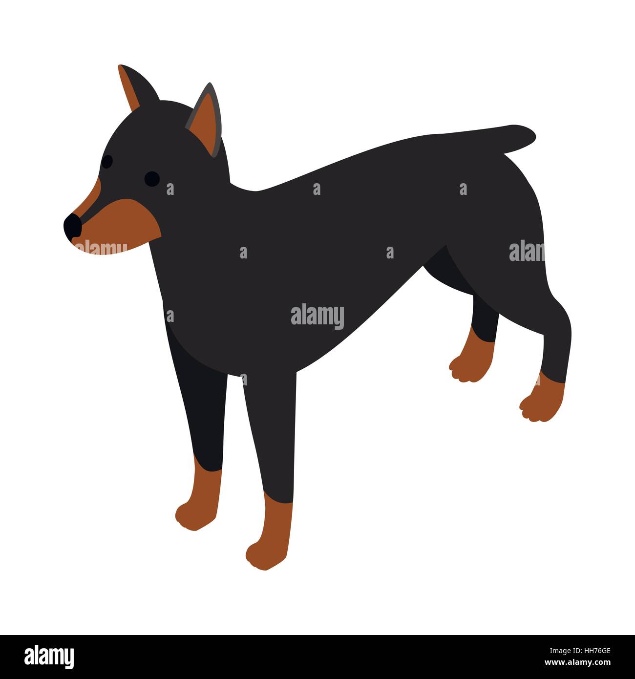 Chien Doberman, icône de style 3D isométrique Illustration de Vecteur