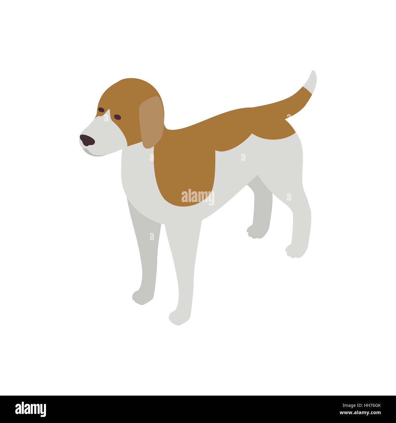 Chien Beagle, icône de style 3D isométrique Illustration de Vecteur