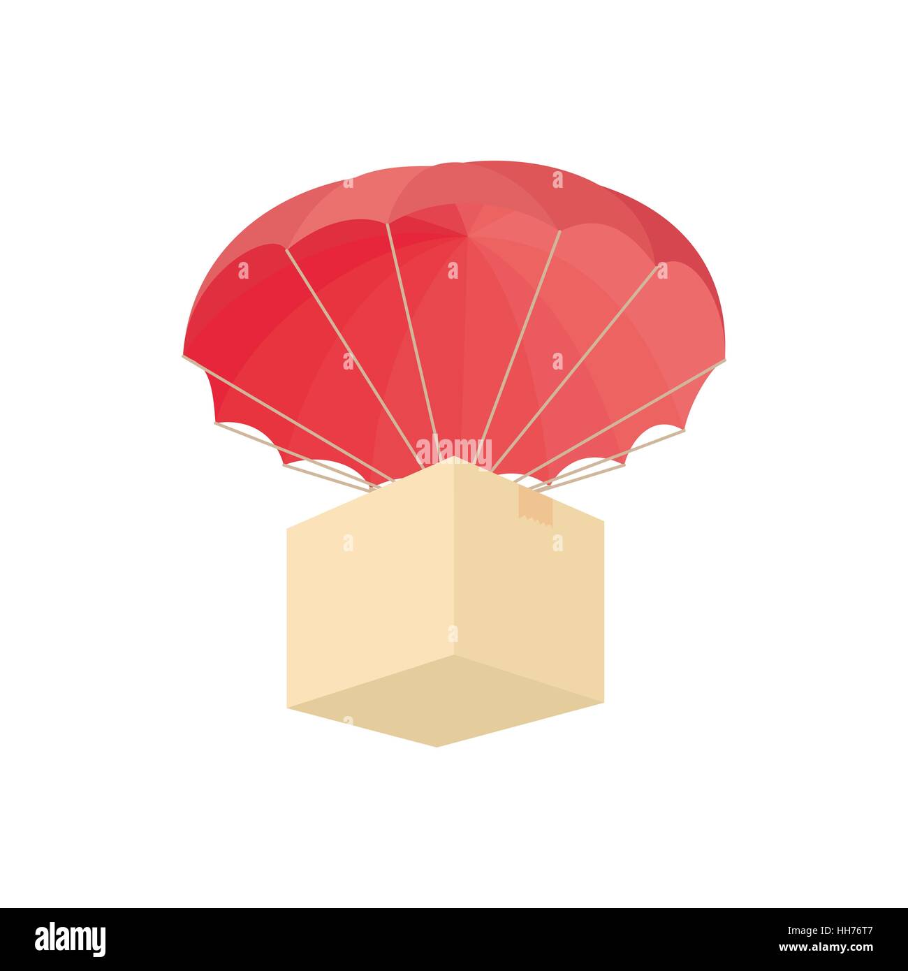 L'aide humanitaire dans une boîte avec une icône de parachute Image  Vectorielle Stock - Alamy