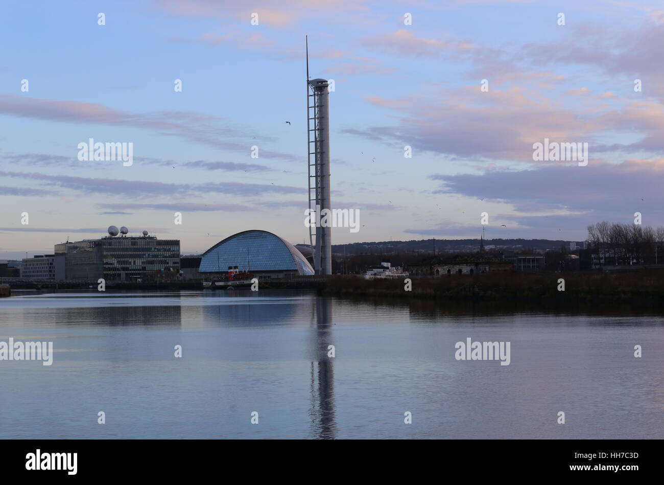 Glasgow Science Centre et la tour de l'écosse janvier 2017 Banque D'Images