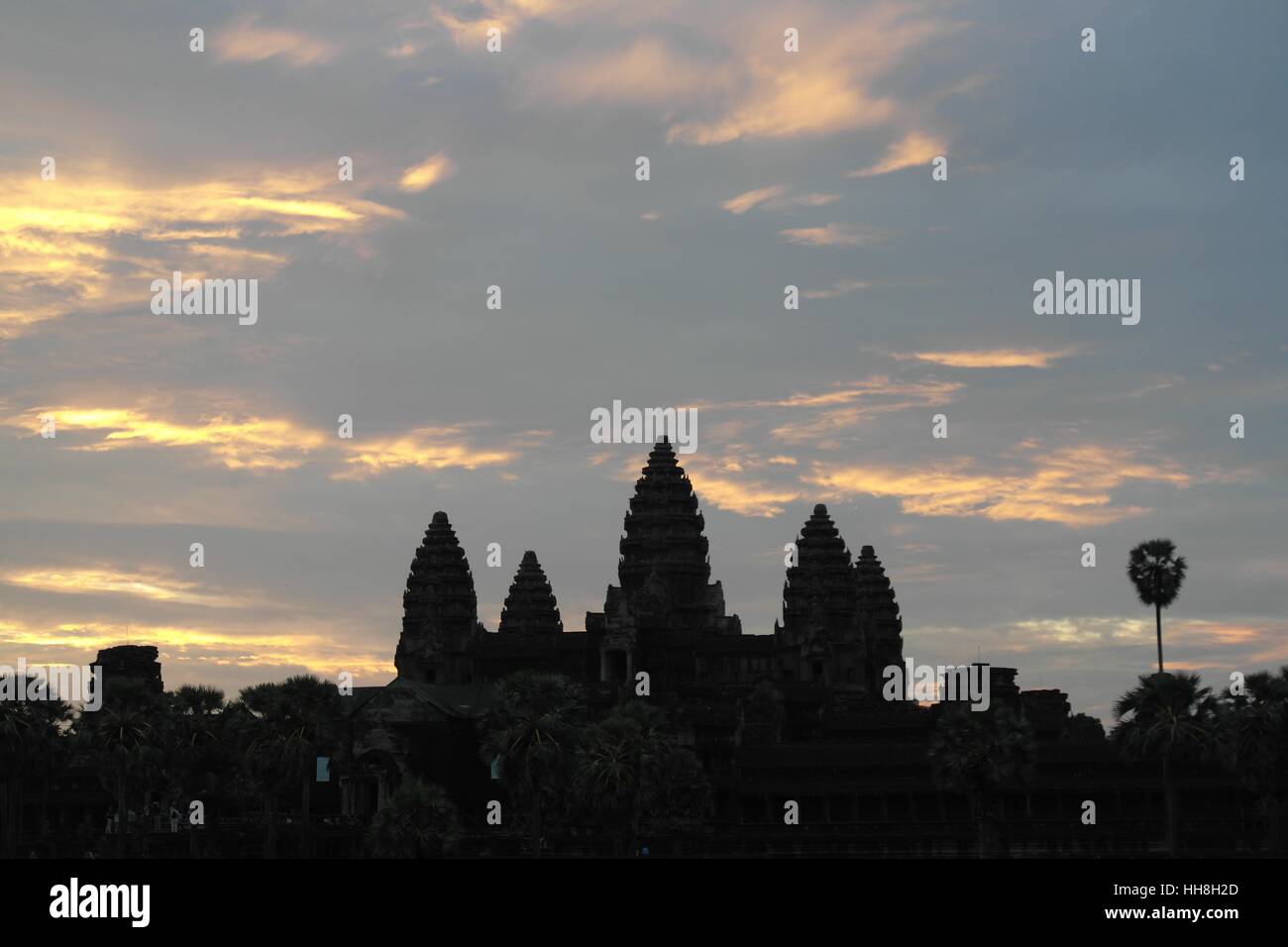 Angkor Wat Lever du Soleil Banque D'Images