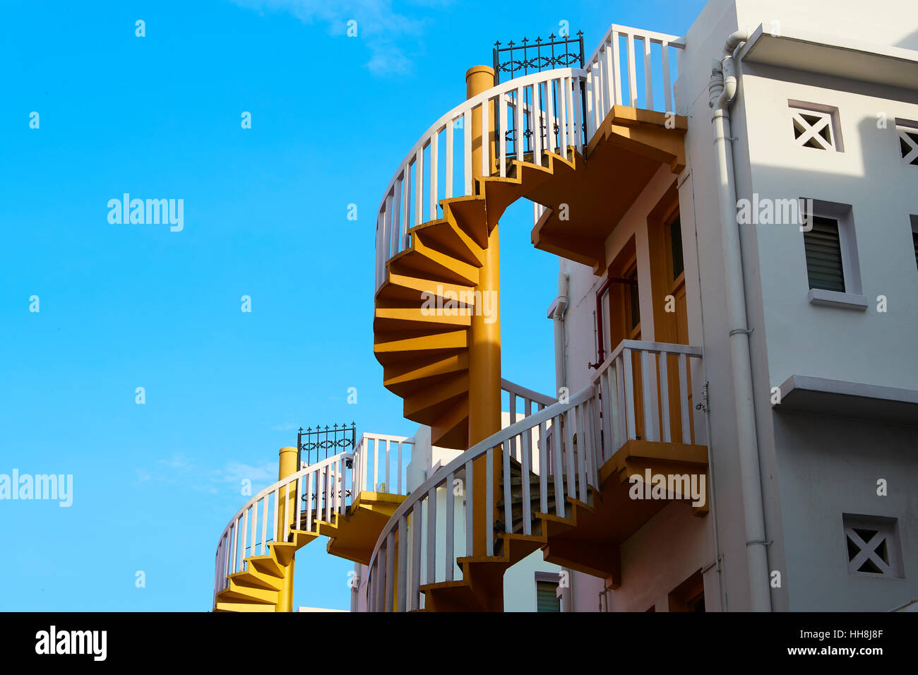 Escaliers en spirale à Singapour. Banque D'Images