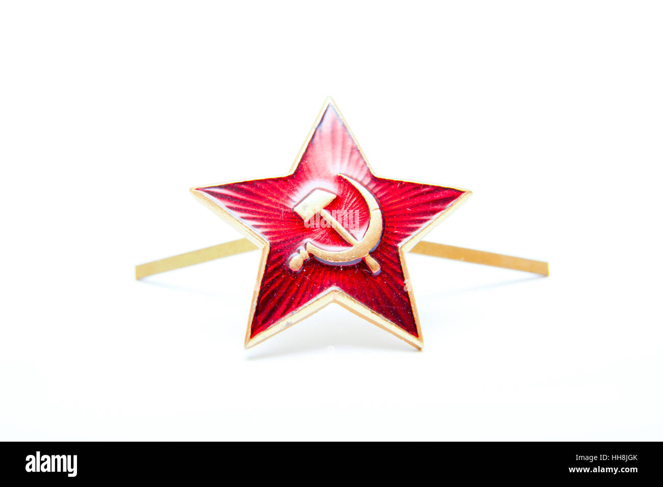 L'Armée Rouge, la star star star soviétique, kakarda les troupes soviétiques, isolé sur un fond blanc. Banque D'Images