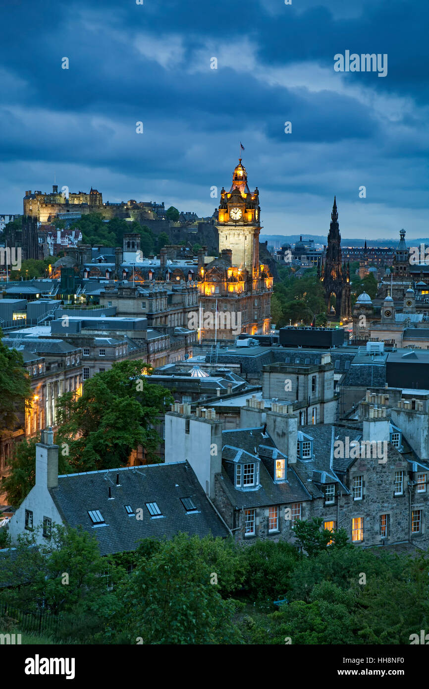 Tour de l'horloge de l'Hôtel Balmoral et skyline, Édimbourg, Écosse, Royaume-Uni Banque D'Images