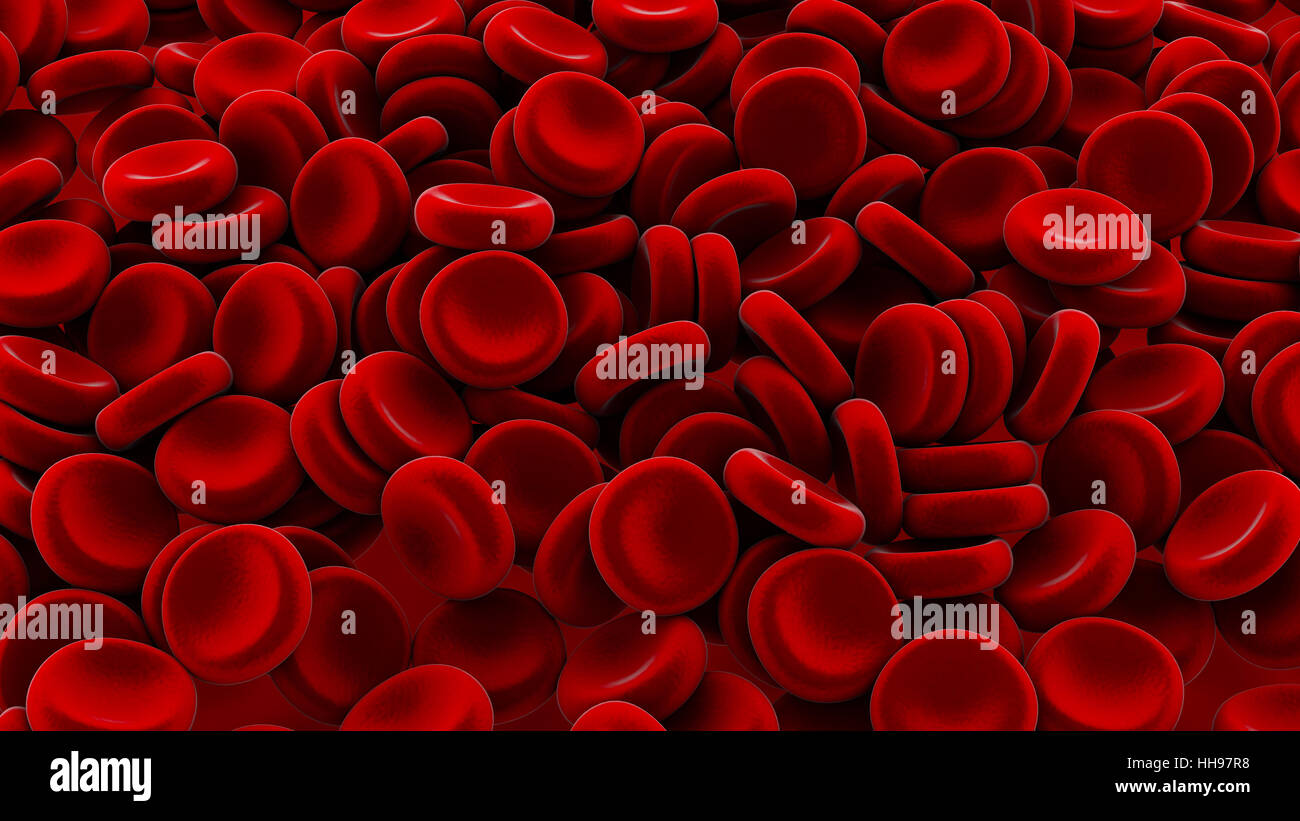 Les cellules rouges du sang de rendu 3D Banque D'Images