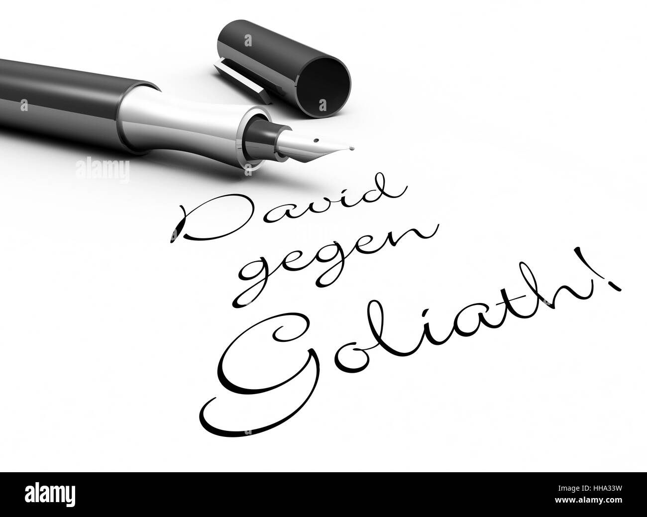 David contre Goliath ! - Concept de stylo Banque D'Images