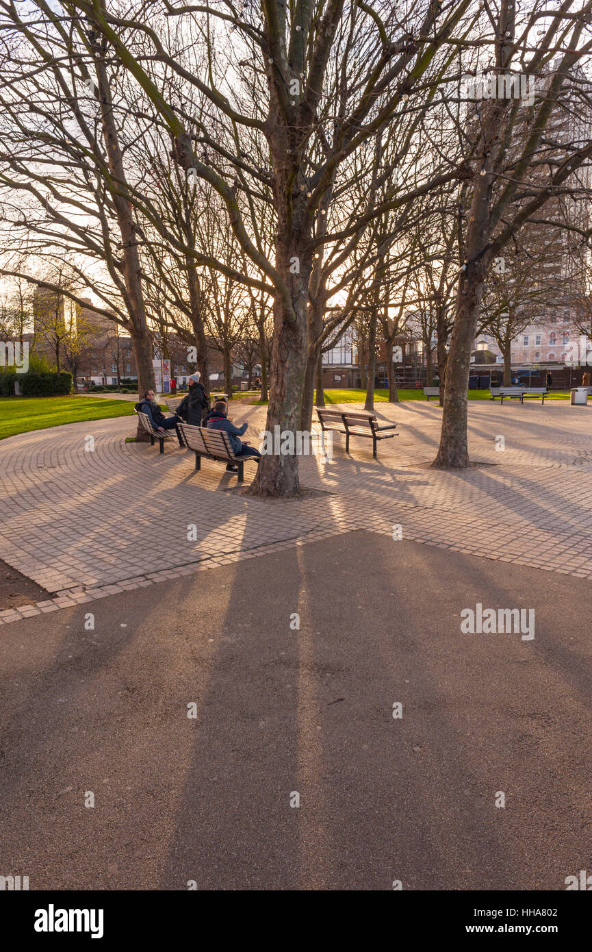 L'hiver sur la rive sud de Londres Banque D'Images