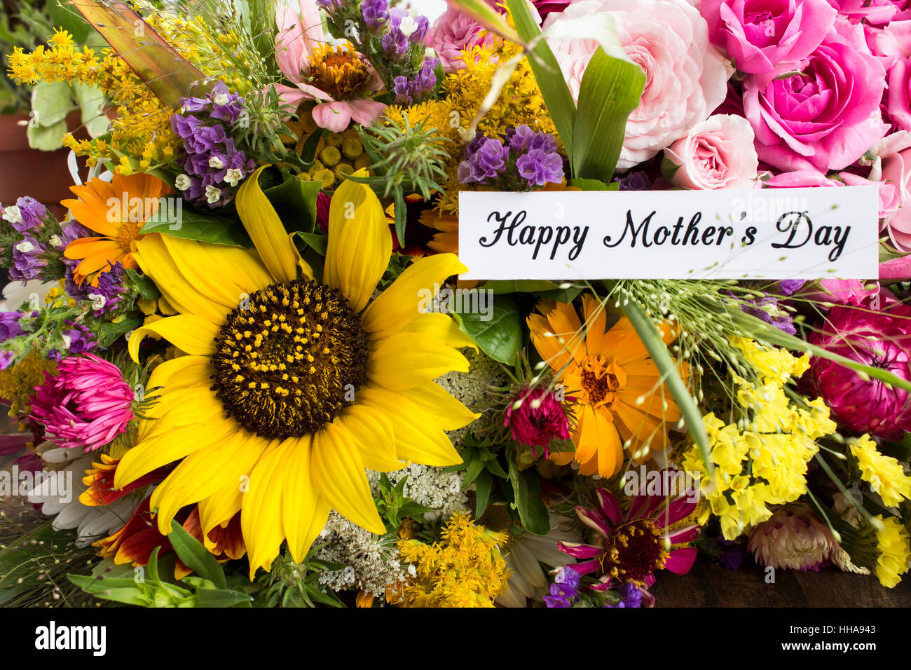 Bonne Fête des mères, carte de souhaits. Banque D'Images