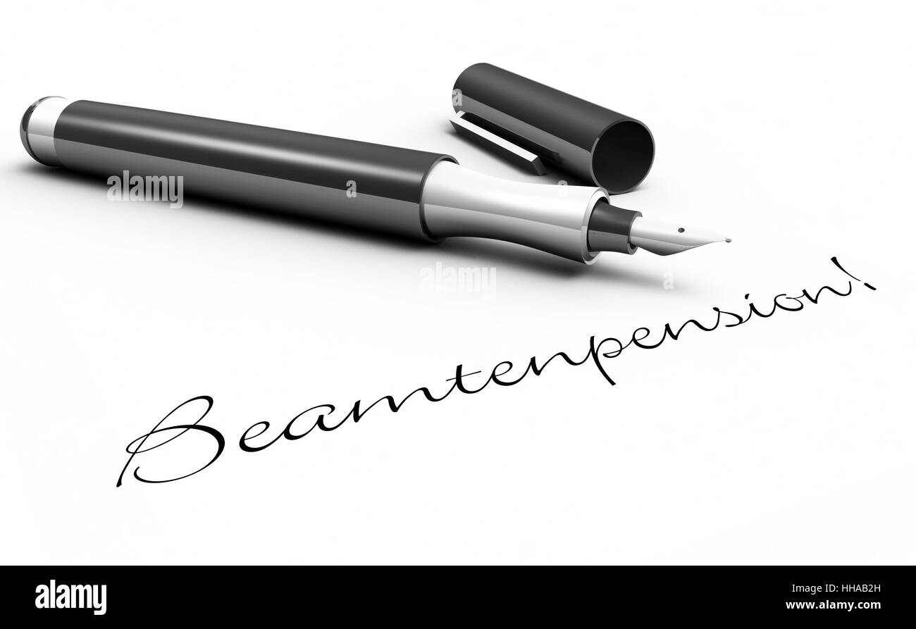 Pension de la fonction publique ! - Concept de stylo Banque D'Images