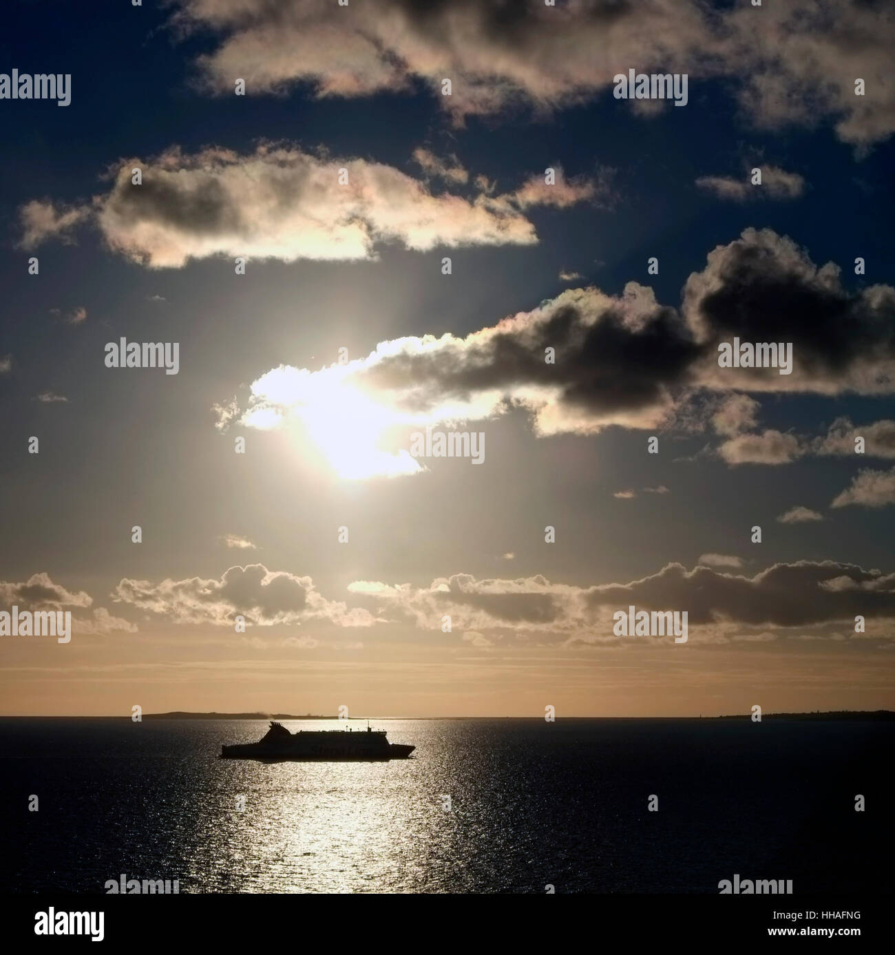 Belfast ferry Stranraer entrant dans le lac de Belfast. Banque D'Images