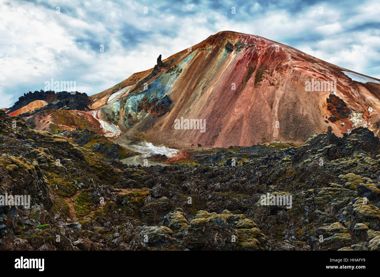 Hill, l'islande, multicolore, montagne, Vulcan, volcan, bleu, couleur, Hill, Banque D'Images