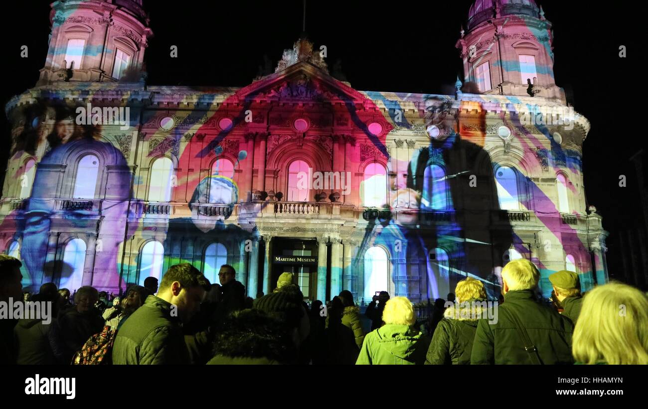 Jeu de lumières, la ville de coque de la Culture, 2017 Banque D'Images