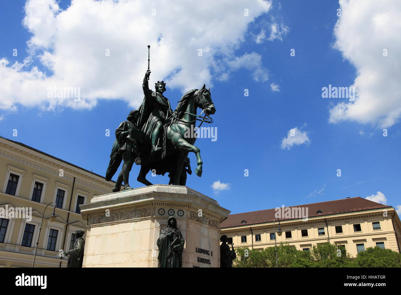 Le roi Louis II de Bavière - Munich première odeonsplatz Banque D'Images