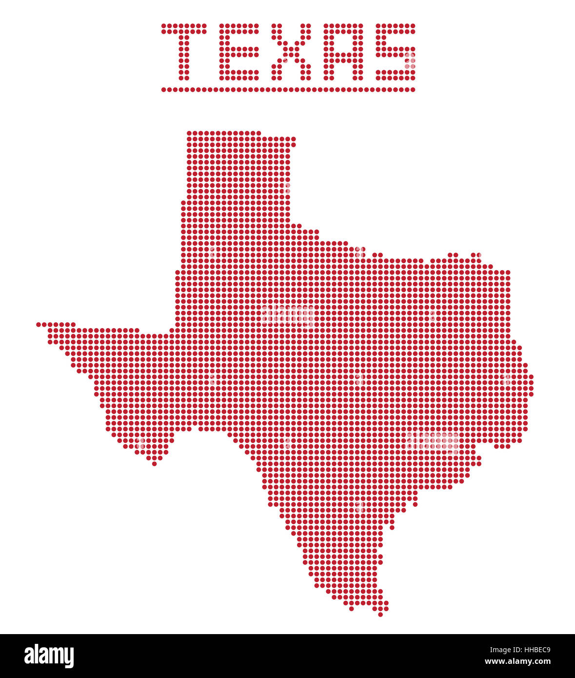 Un point carte de Texas State isolé sur fond blanc Banque D'Images Un point carte de Texas State isolé sur fond blanc Banque D'Images