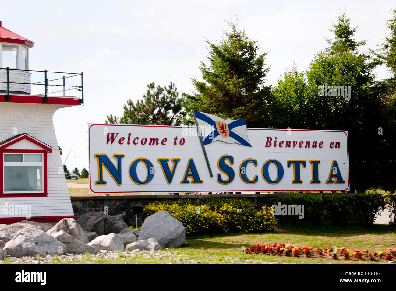 Nova Scotia Welcome Sign - Canada Banque D'Images