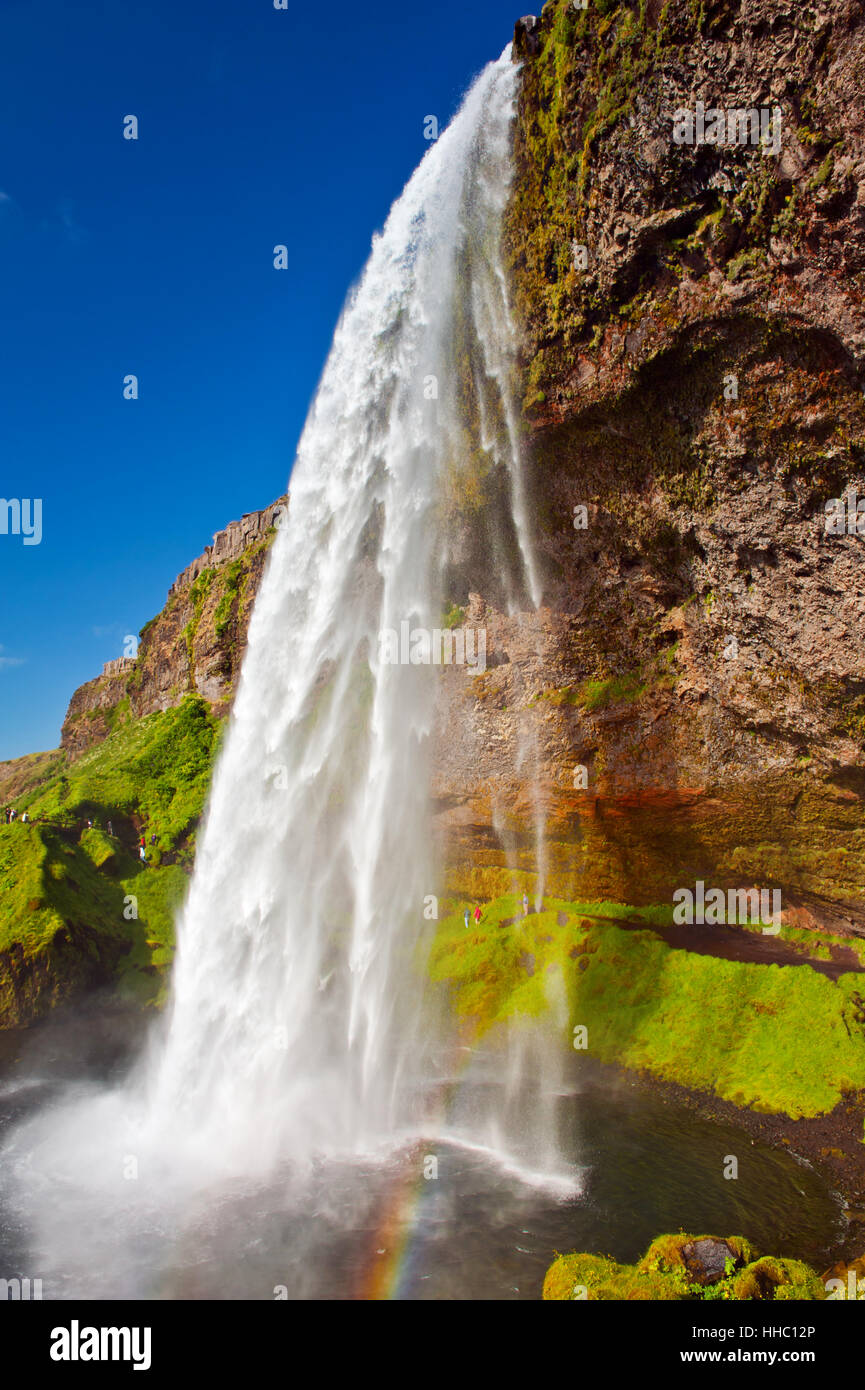 Cascade, l'Islande, l'islandais, cascade, rivière, l'eau, bleu, mouvement, Banque D'Images