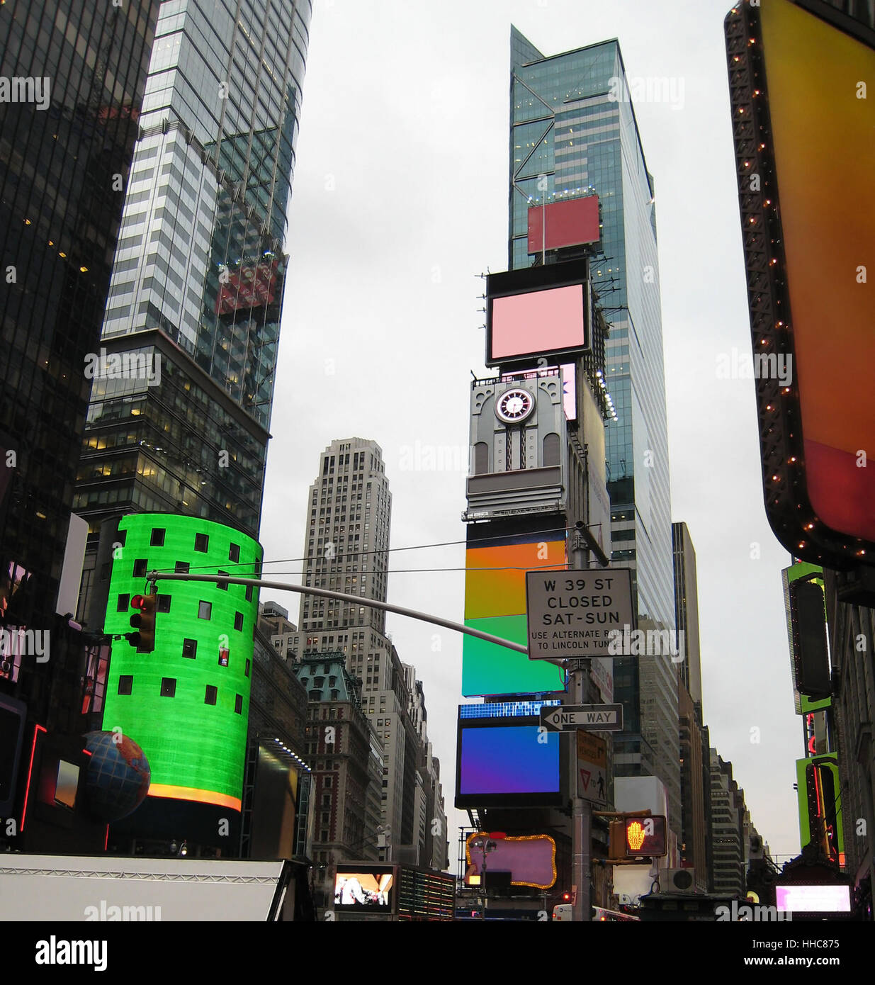 Times Square avec beaucoup d'éclairage à New York (USA) Banque D'Images