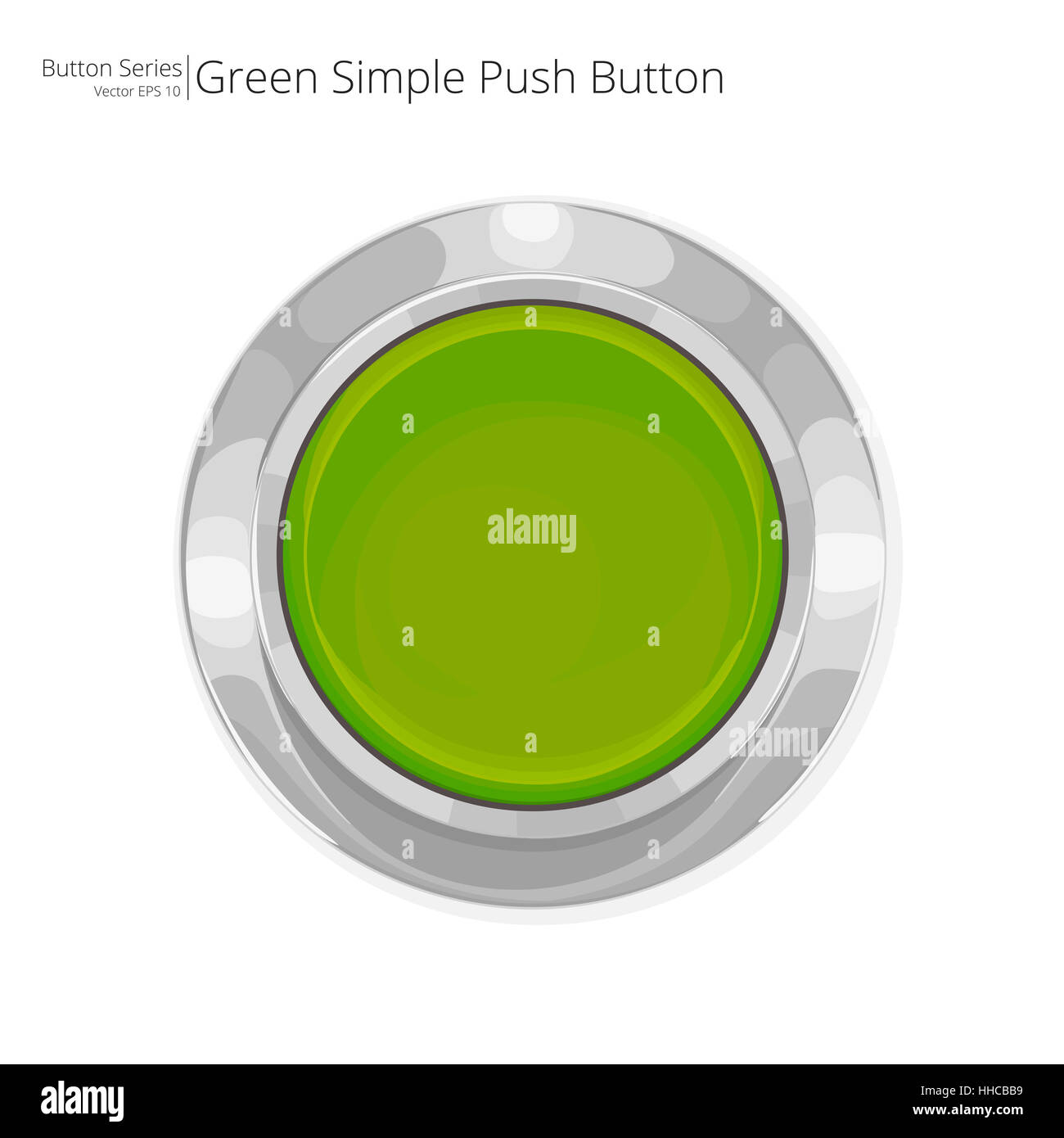Bouton poussoir vert simple. Vector EPS10. Banque D'Images