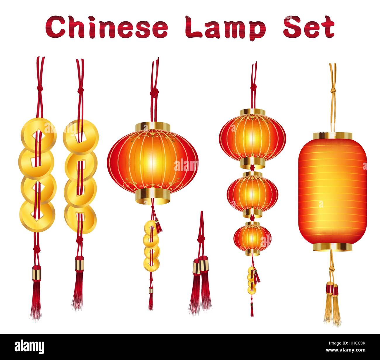 Une vraie lanterne chinoise et vecteur d'or Illustration de Vecteur
