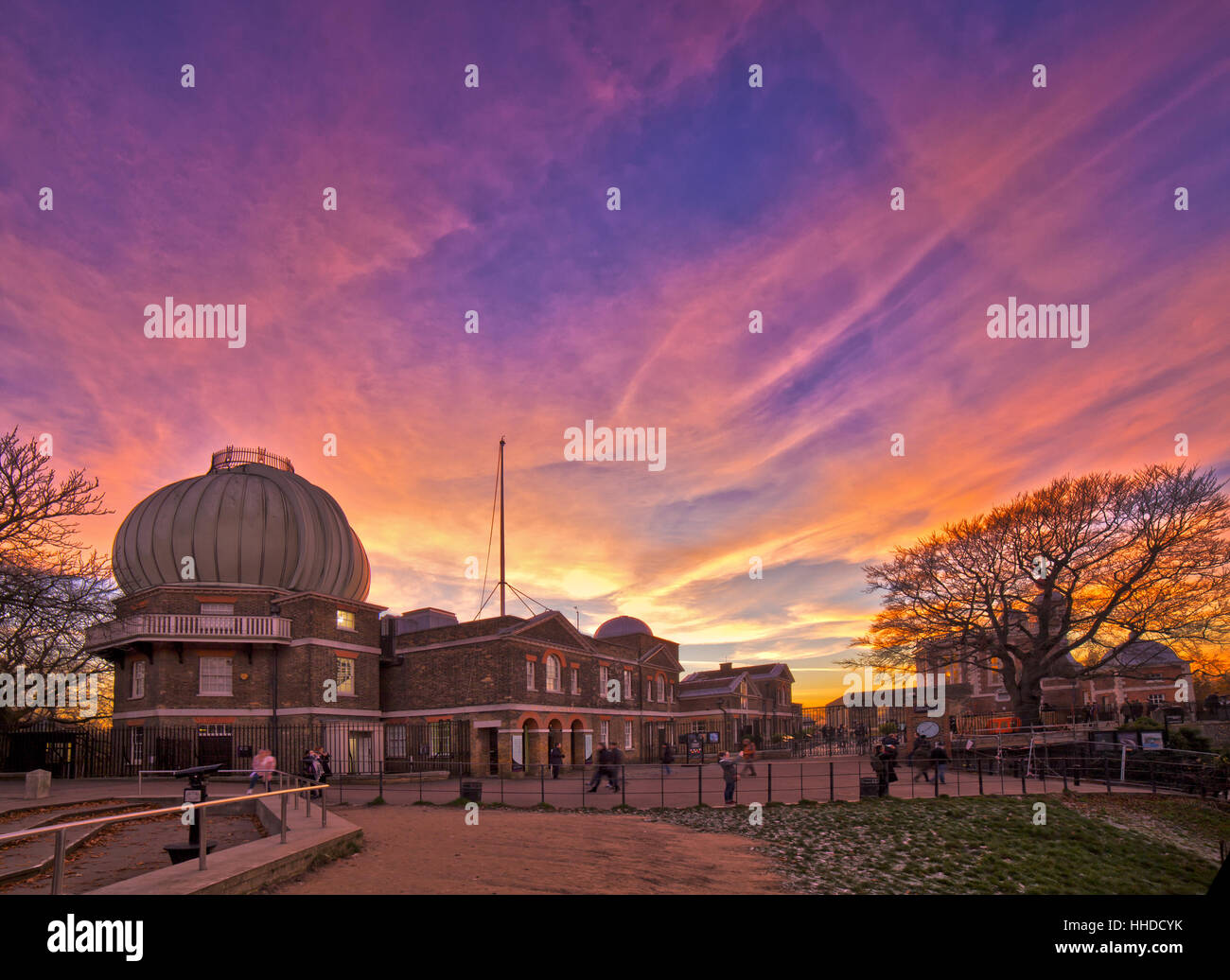 Observatoire Royal de Greenwich et le Grand télescope équatorial. Banque D'Images
