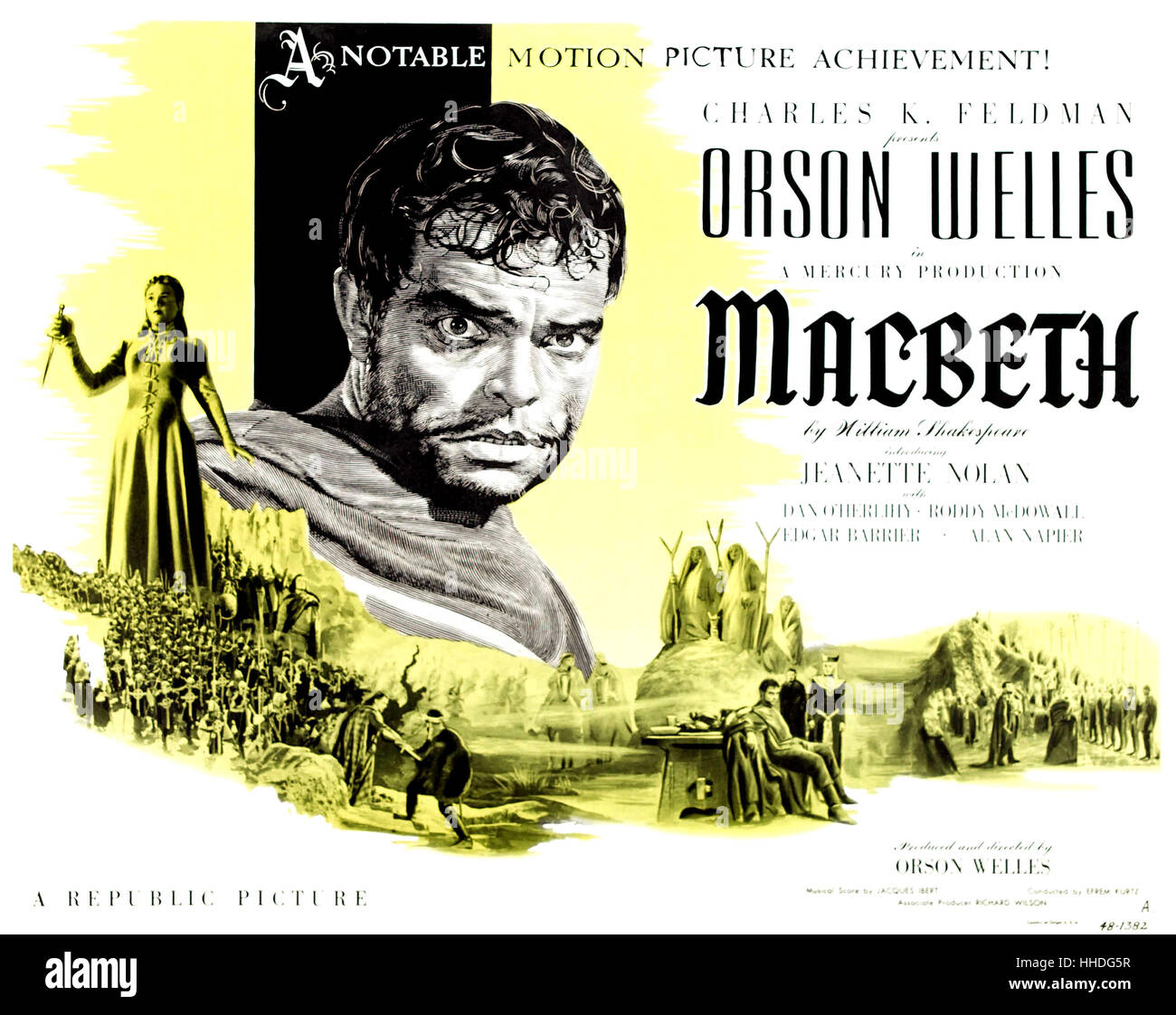 MACBETH 1948 Republic Pictures film avec Orson Welles et Jeanette Nolan Banque D'Images