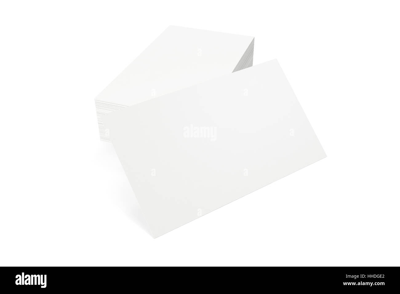 Pile de carte blanche sur fond blanc. Le rendu 3D Banque D'Images