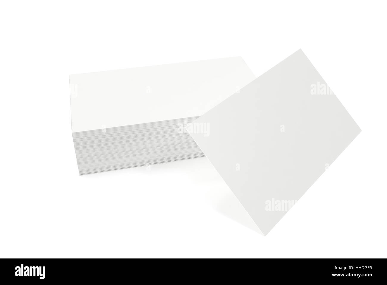 Pile de carte blanche sur fond blanc. Le rendu 3D Banque D'Images