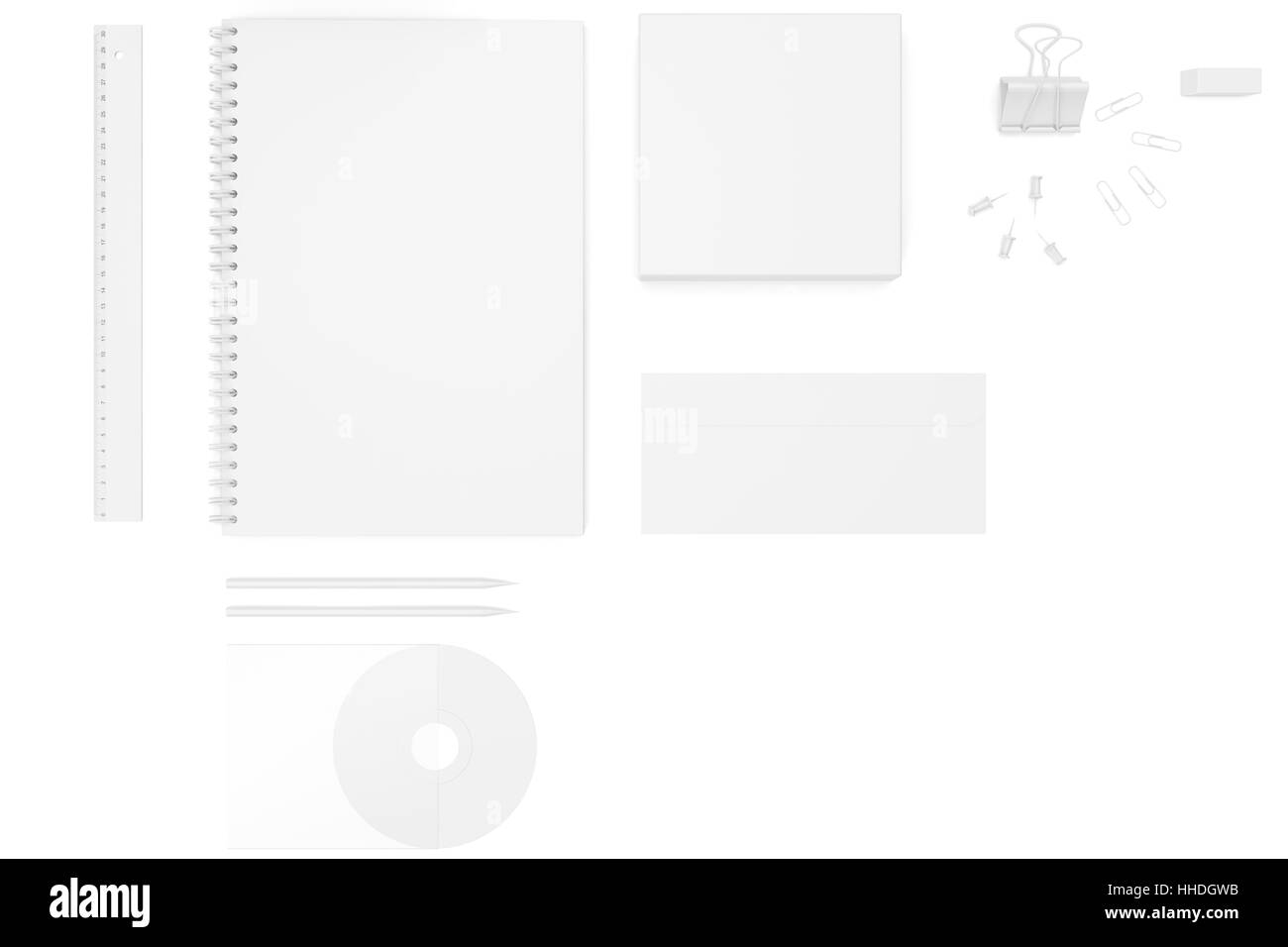 Ensemble de modèles d'identité d'entreprise. Le rendu 3D Banque D'Images