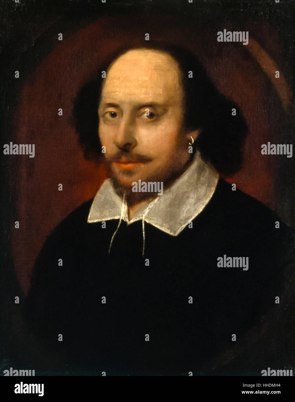 William Shakespeare (1564-1616), peinture à l'huile attribuée à John Taylor (c.1585-1651), peint vers 1610. Banque D'Images