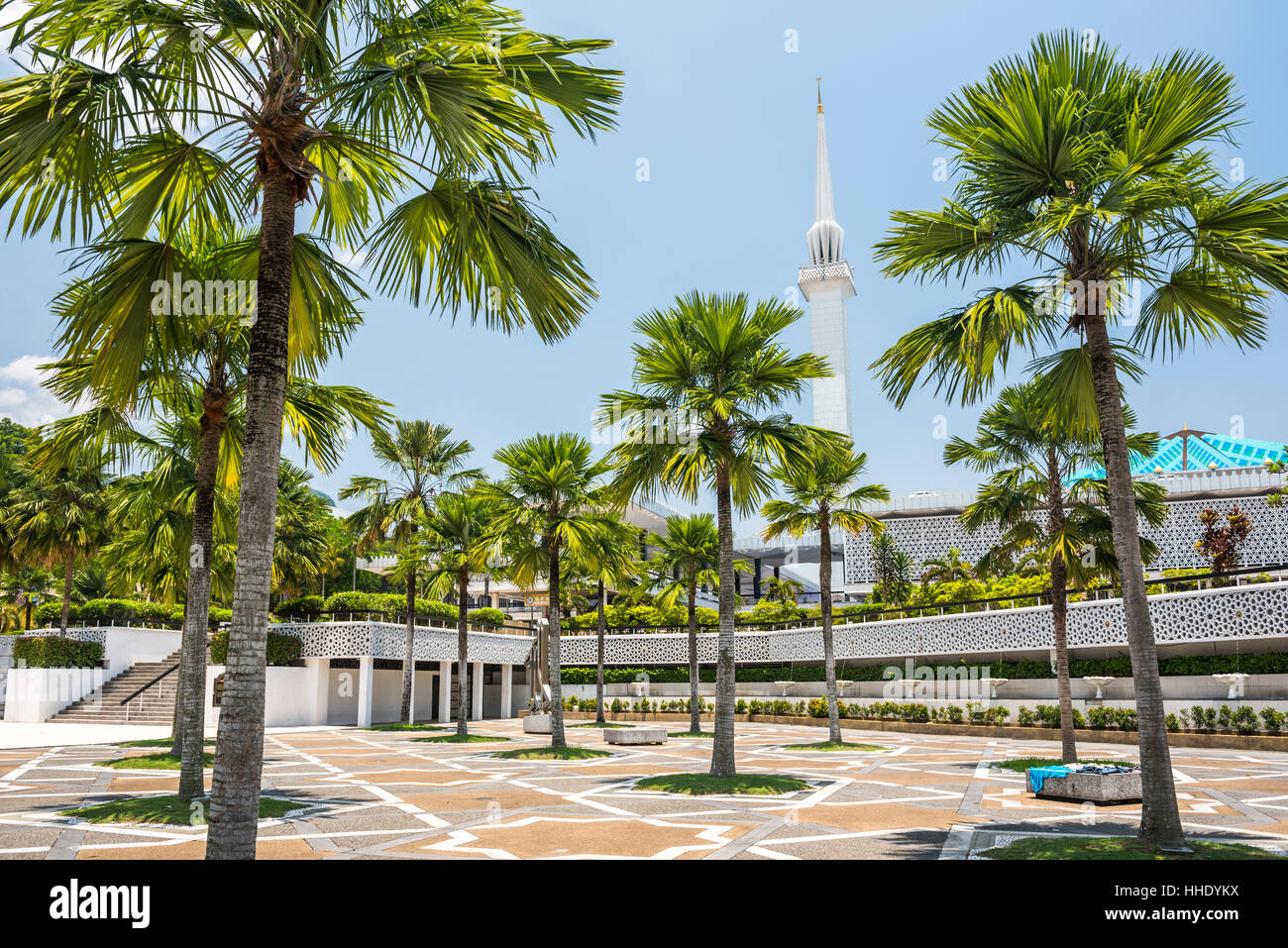 Mosquée Masjid Negara National (mosquée) (Grande Mosquée), Kuala Lumpur, Malaisie Banque D'Images