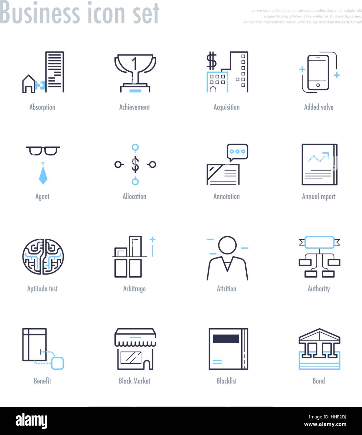 Business icon set. d'affaires jeu de symboles. vector illustration. Illustration de Vecteur