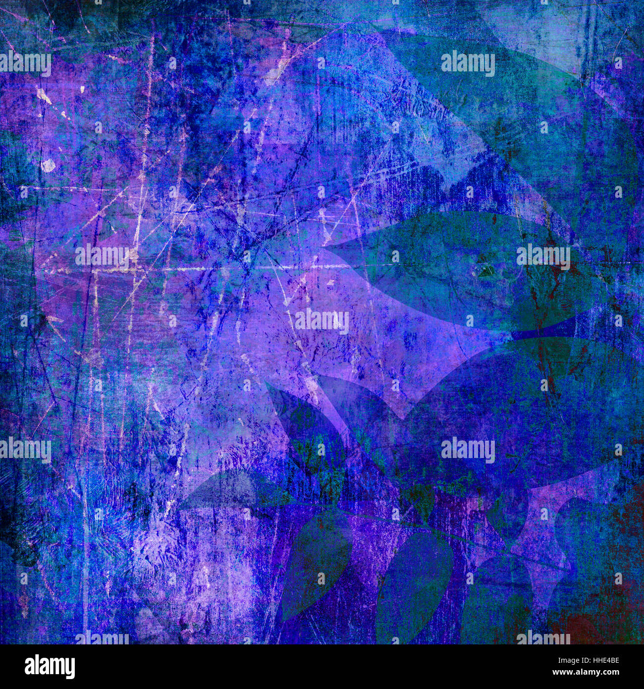 Art, peinture, bleu, violet, sale, carte, abstract, weatherworn, peint, Banque D'Images