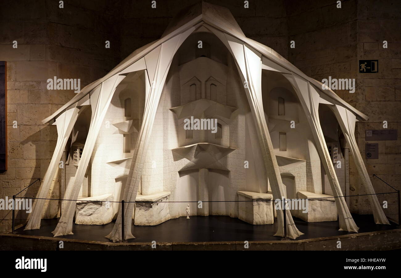 Exprimés en faveur de la Façade de la Passion, utilisé dans la conception de la cathédrale Sagrada Familia, Barcelone, utilisé par l'architecte Antoni Gaudi 1883 Banque D'Images