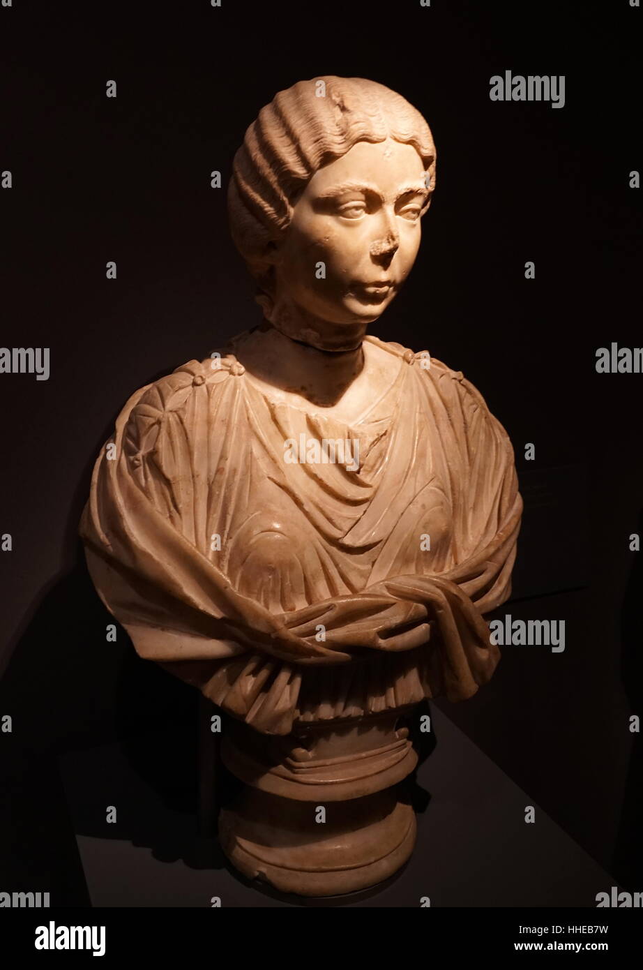 Buste en marbre romain d'une femme noble, 2e siècle ap. Banque D'Images