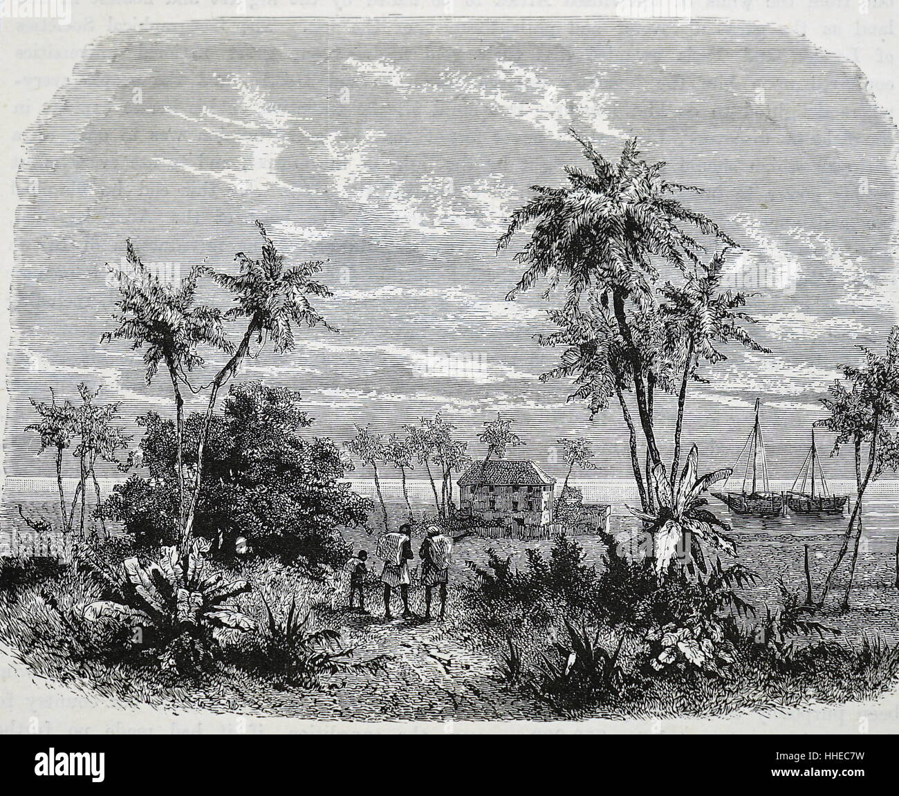 Chambre à Zanzibar appartenant à David Livingstone (1813-73), missionnaire et explorateur écossais Banque D'Images