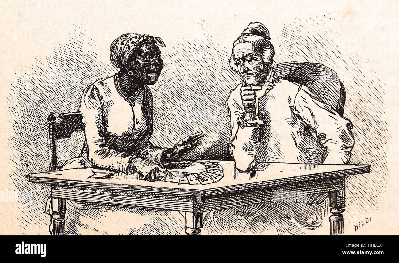 Cartomancie est la divination divination ou en utilisant un jeu de cartes. Formes de cartomancie est apparu peu après que les cartes à jouer ont d'abord été introduit en Europe au 14e siècle Banque D'Images
