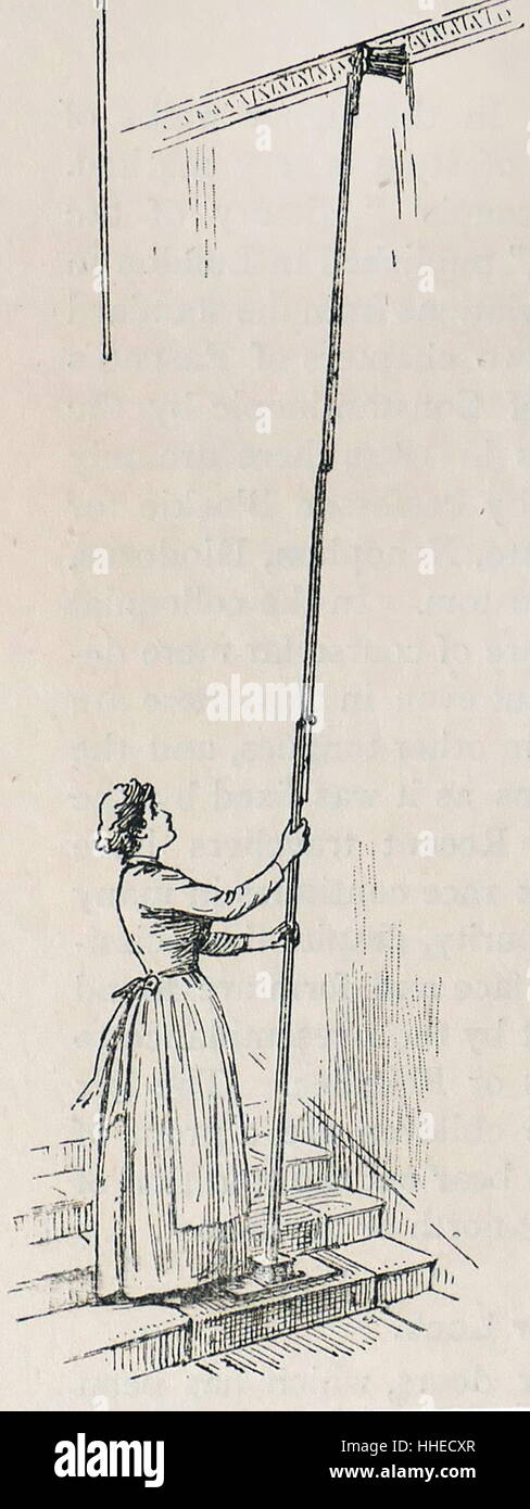 Balai d'une corniche avec une extension de poignée. Londres, 1892 Banque D'Images