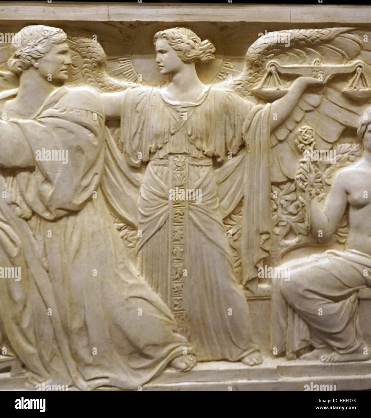 Relief représentant la justice et l'inspiration divine. Cour suprême des États-Unis, Washington DC. USA Banque D'Images