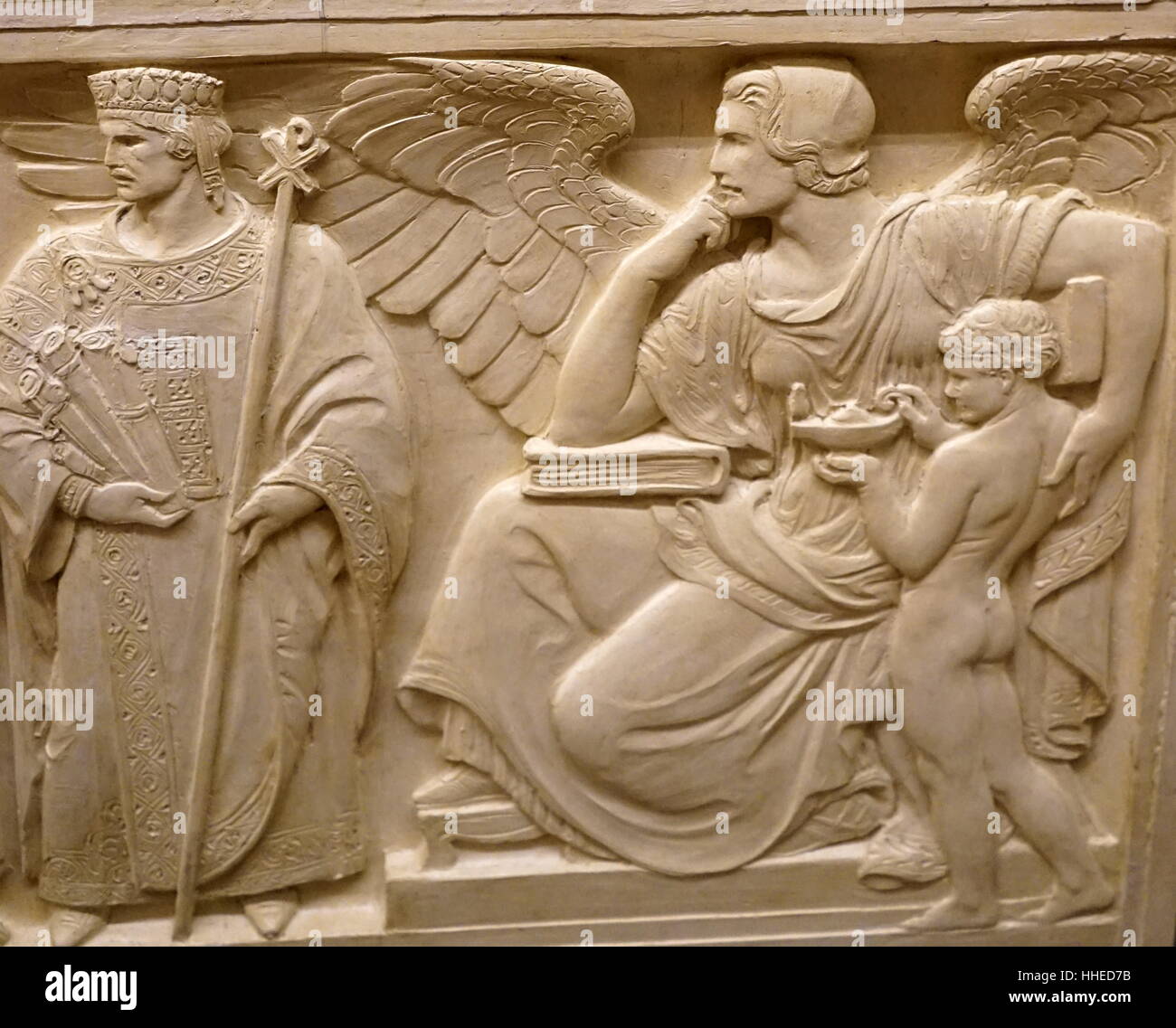 Relief représentant l'empereur romain Justinien à côté de la philosophie. Cour suprême des États-Unis, Washington DC. USA Banque D'Images
